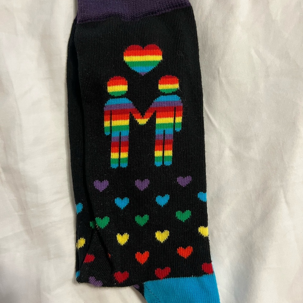 Rainbow Heart Patterned Women's Socks